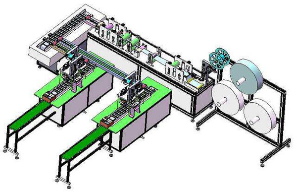 一次性平面口罩生产机工艺图